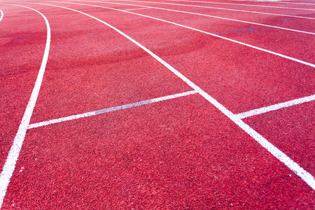 Red running track fieldの写真素材