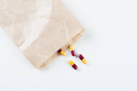 Dangerous drag in paper bagの写真素材