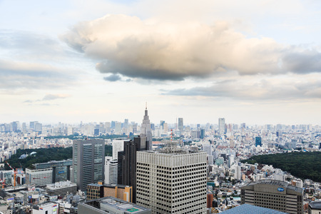TOKYO, JAPAN-CIRCA JULY, 2014: Tokyo skyline as viewed from Tokyo Metropolitan Governmental Buildingのeditorial素材