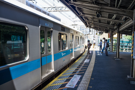 TOKYO, JAPAN - CIRCA JULY, 2014: JR Commutor trains are the main mode of transportation in Tokyo. JR...