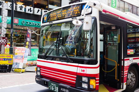 TOKYO, JAPAN-CIRCA JULY, 2014:Buses is one of the main mode of transportation in Tokyo.のeditorial素材