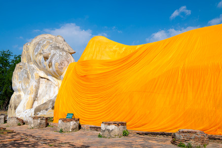 Sleeping buddha from Ayutthaya temple in Thailandの写真素材