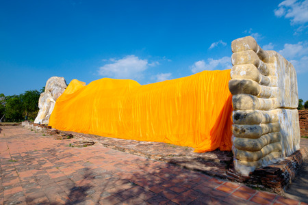 Sleeping buddha from Ayutthaya temple in Thailandの写真素材