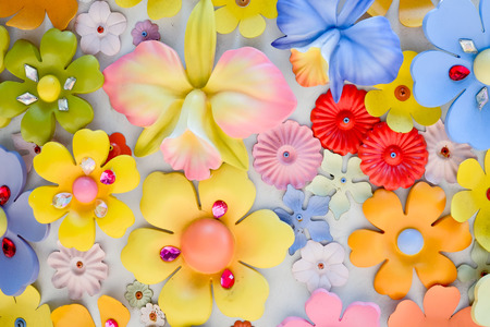 Abstract bright vibrant colorful flower background sculptureの写真素材
