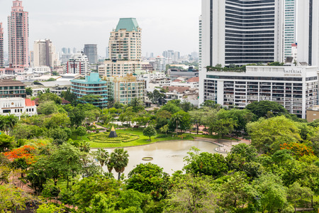 BANGKOK, THAILAND - CIRCA MAY, 2015: Benjakitti is a small park situated on Sukhumvit road. It is...