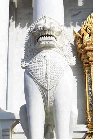 Liom marble from the famous marble temple Benchamabophit from Bangkok, Thailandの写真素材
