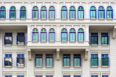 Colorful british colonial style windows from Singaporeのeditorial素材