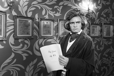 BANGKOK, THAILAND - CIRCA August, 2015: Wax figure of the famous Beethoven from Madame Tussauds,...