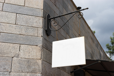 Empty sign board from Italian style areaの写真素材