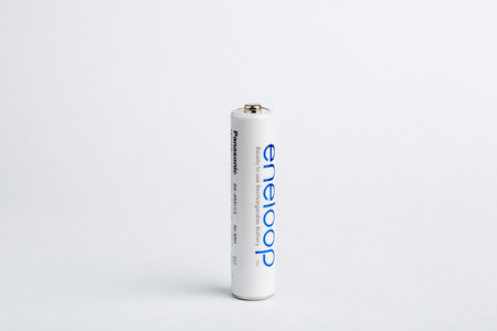 BANGKOK, THILAND - CIRCA JANUARY  2015: Panasonic Eneloop brande AA recharagble battery.