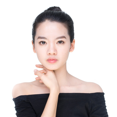 Young asian beauty portrait isolated on whiteの写真素材