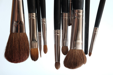 Close up on isolated make up brushの写真素材