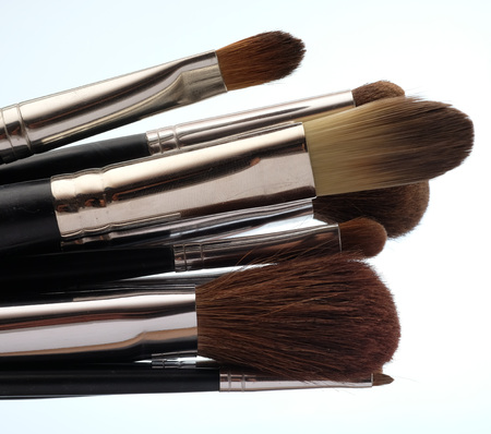 Close up on isolated make up brushの写真素材