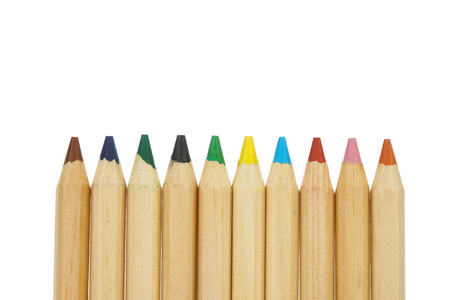 Colorful pencils isolated on white back groundの写真素材