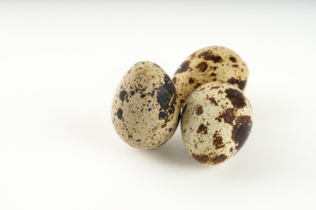 Quail egg isolated on white back groundの写真素材