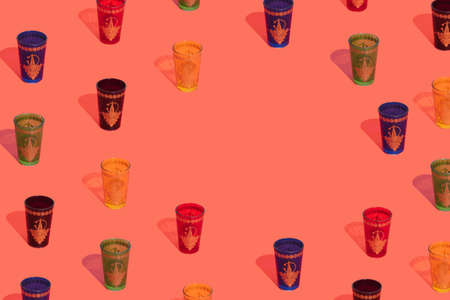 middle east style glasses pattern with the empty spaceの写真素材