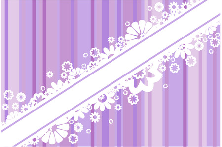 Diagonal band of white flowers on a purple backgroundのイラスト素材