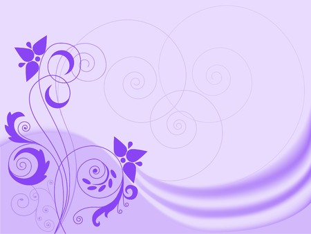 Lilac abstract background with floral elements and satin pleatsのイラスト素材