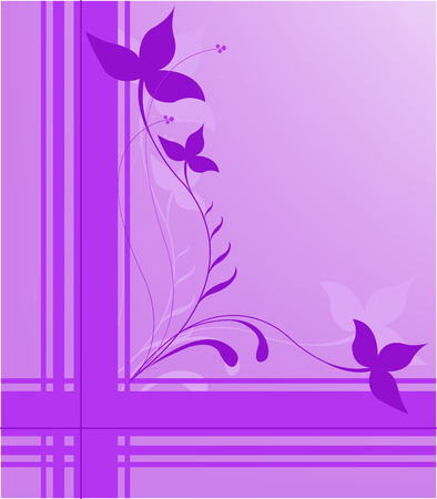 purple floral design on the intersecting stripsのイラスト素材