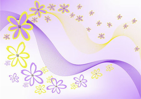 many of the same flowers on purple backgroundのイラスト素材