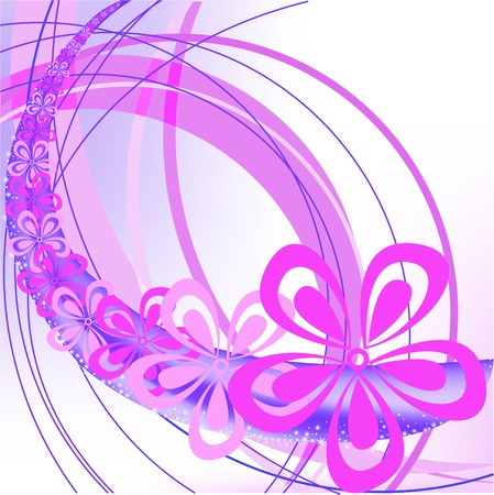 pink flower on a whirlwind abstract violet backgroundのイラスト素材