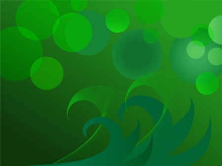 Abstract green background with a wave and bokeのイラスト素材