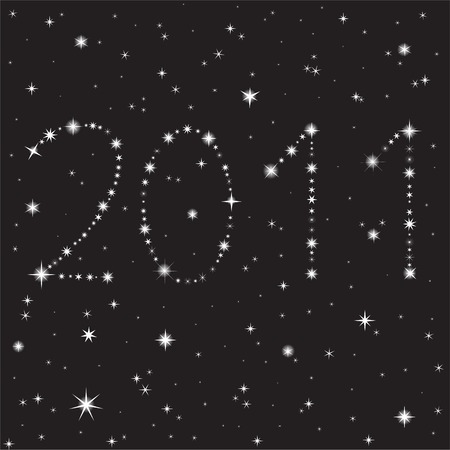 2011 from the stars in the night skyのイラスト素材