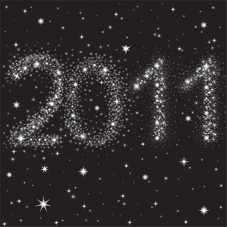 2011 from the stars in the night skyのイラスト素材