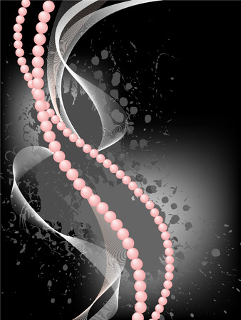 pink pearls with a haze on a black stained backgroundのイラスト素材
