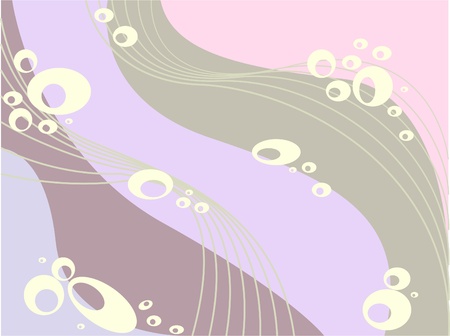 Bubbles of various shapes in an abstract background of muted shadesのイラスト素材
