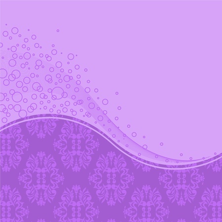 abstract purple background with two shades of the wave and ringsのイラスト素材