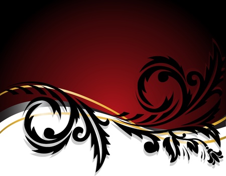 abstract white and red background with horizontal black ornamentのイラスト素材