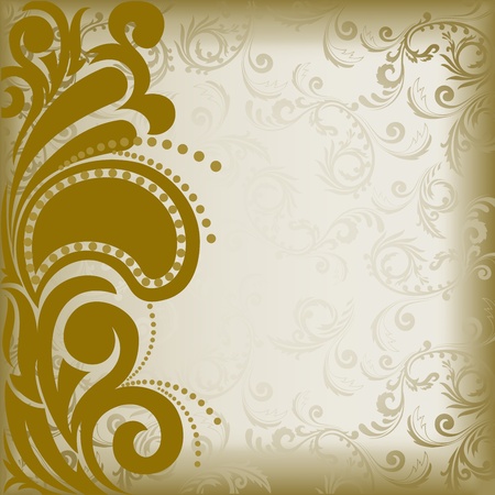 vintage brown background with asymmetrical florid ornamentのイラスト素材