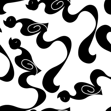 white seamless background with lots of black catsのイラスト素材