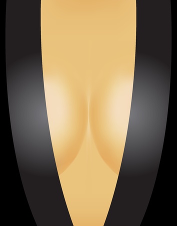female bust in a low-necked black dressのイラスト素材