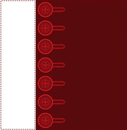 white and red stitched background with lots of buttonsのイラスト素材