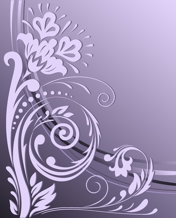 Beautiful floral design  on the vertical purple backgroundのイラスト素材