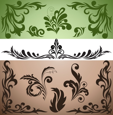 collection of beautiful vintage ornaments in the form of borders and framesのイラスト素材