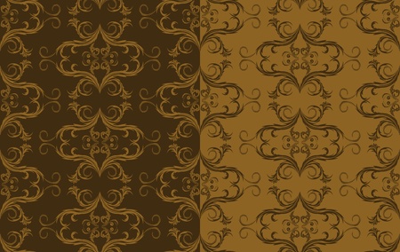 set of antique seamless ornaments in shades of brownのイラスト素材