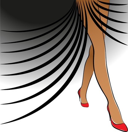 slender female legs on a black background abstractのイラスト素材