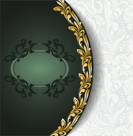 Beautiful vintage invitation card with golden ornamentのイラスト素材