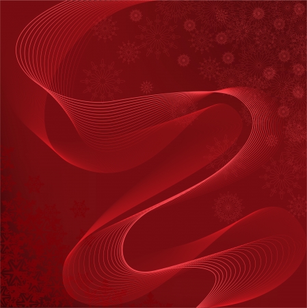 abstract red background with snowflakes and the two wavesのイラスト素材