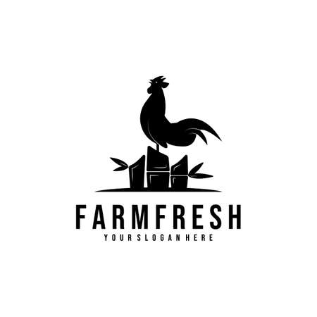 Livestock logo vector illustration design, logo for farm freshのイラスト素材