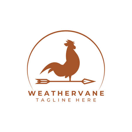 Weather vane, wind vane logo vector illustration template design, creative weathercock logoのイラスト素材
