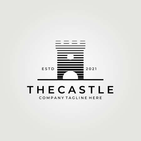 line art Castle logo vector illustration design, creative logo , monoline logoのイラスト素材
