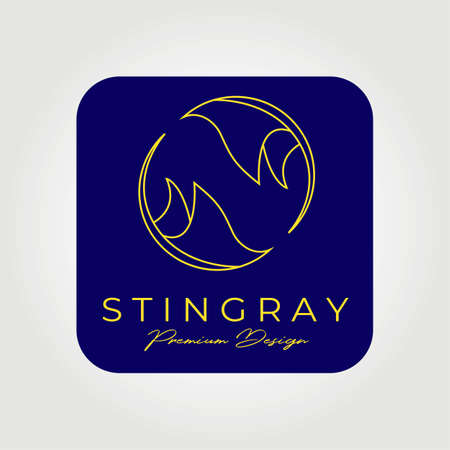 twin stingray fish logo vector illustration designのイラスト素材
