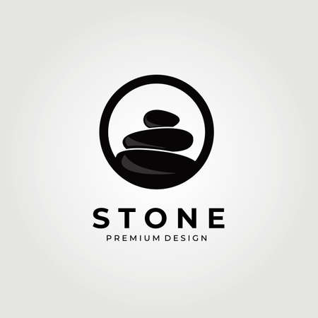 balance stone circle logo vector illustration designのイラスト素材