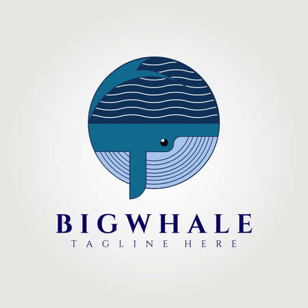 circle whale company logo vector illustration design graphicのイラスト素材