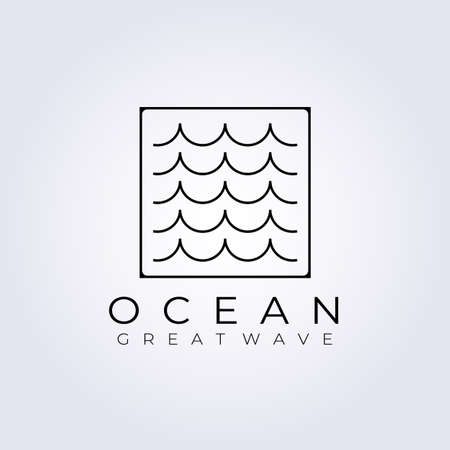 ocean wave logo vector illustration design, great and small waveのイラスト素材