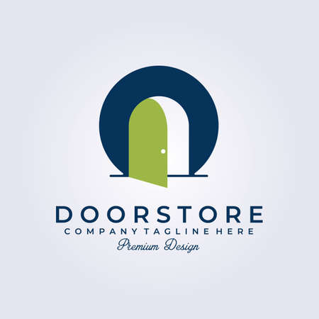 door shop, company, business, store home made logo vector illustration designのイラスト素材